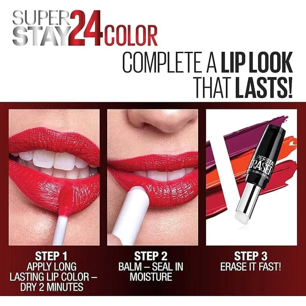 Maybelline Super Stay 24, 2-Step Liquid Lipstick Makeup Relentless Ruby 255